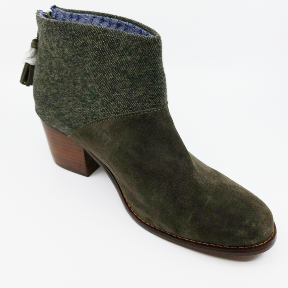 Toms Womens Leila Bootie Tarmac Olive Suede Size 8 - Picture 4 of 6